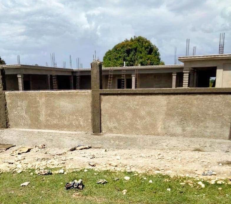 Midwives For Haiti, Work on the Carrie Wortham Birth Center has ground to a halt.